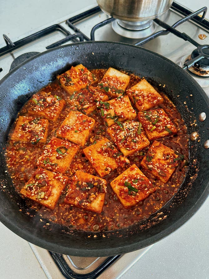 Korean Spicy Braised Tofu
