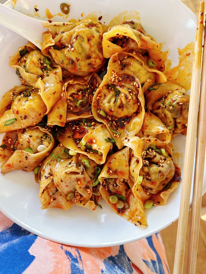 Tofu and Mushroom Wontons