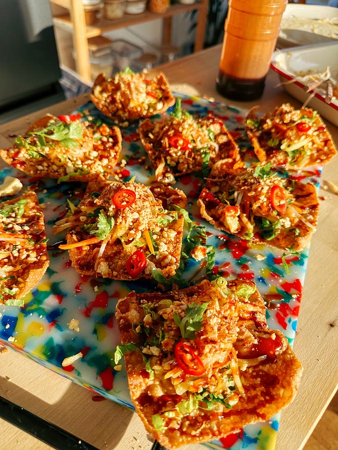 Crispy Wonton Tostadas 