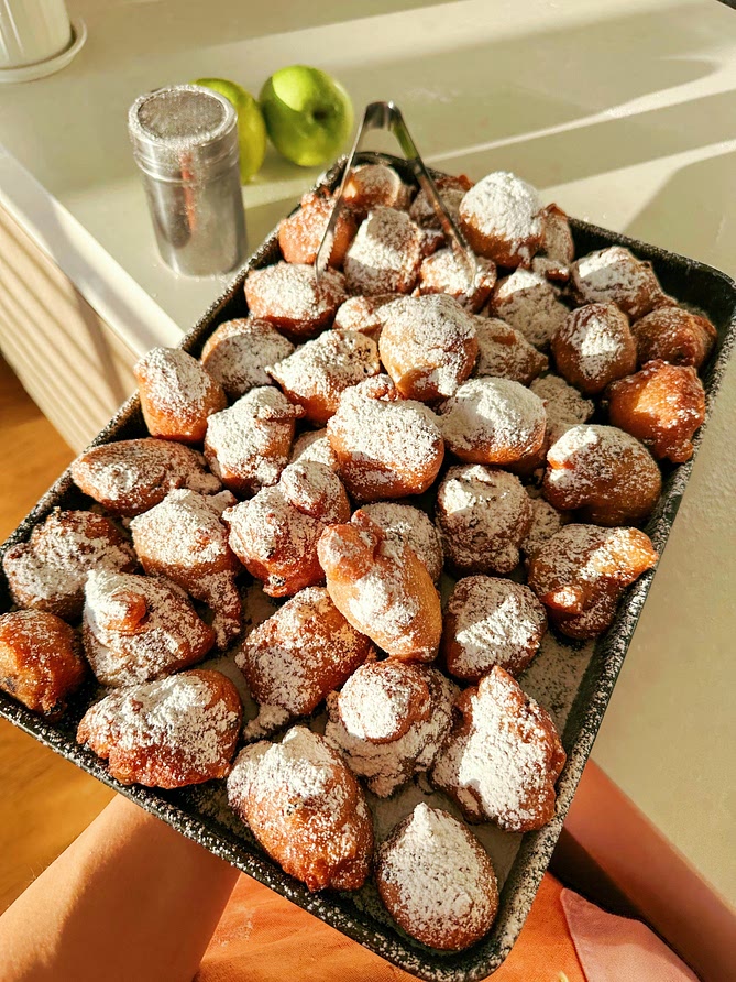 Dutch Oliebollen with Apples and Raisins